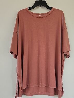 Women's Mauve Rust Short-Sleeve Tunic Top XL